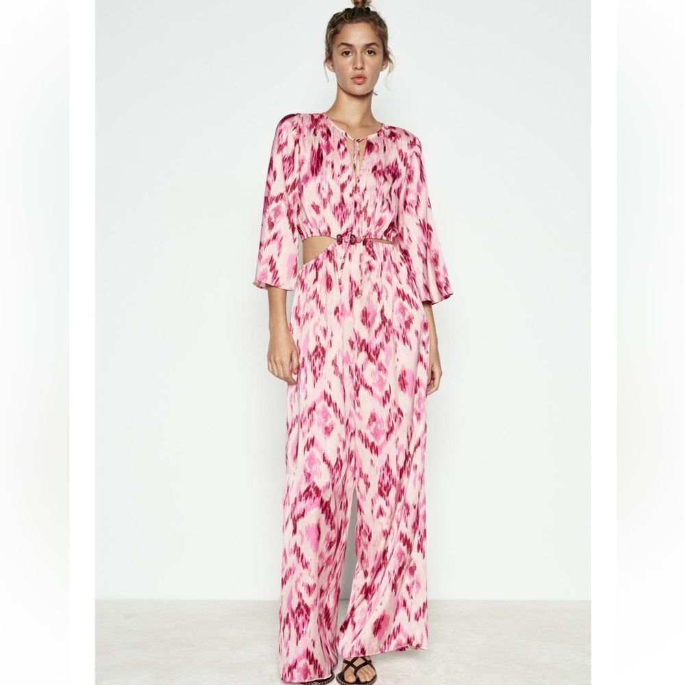 Zara cut out printed jumpsuit